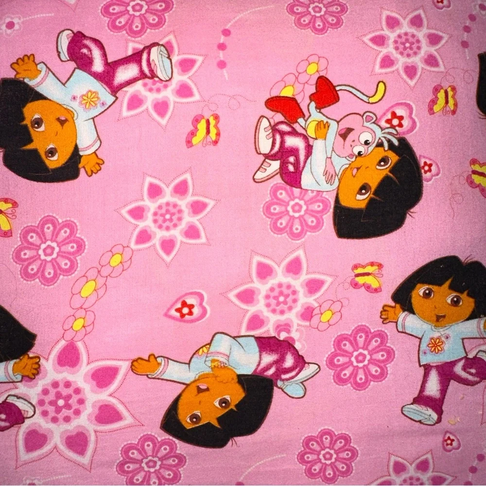 Dora The Explorer & Boots Floral Pink Throw Pillow Rare Vintage Nick Jr. HTF